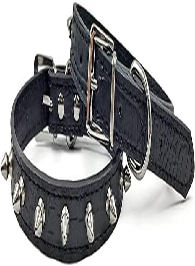 BohoBark 1pc Spiked Studded PU Leather Dog Collar Dog Rivet Collar for Small Sigle Spike Dogs, Crocodile Pattern Adjustable Dog Collar, 11 cm x 9 cm, multicolor - Image 4